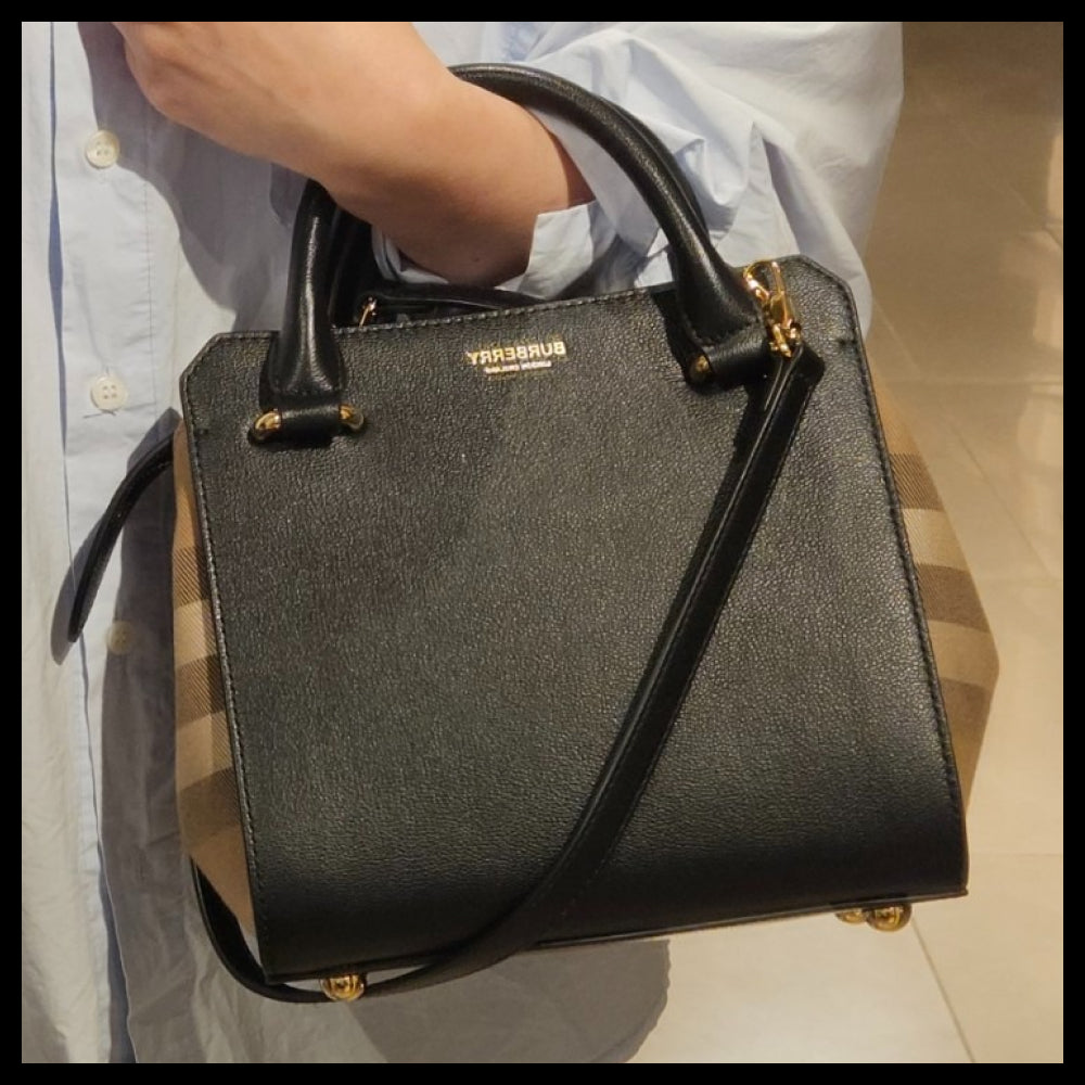 【BURBERRY】BANWELL house check mini tote bag black