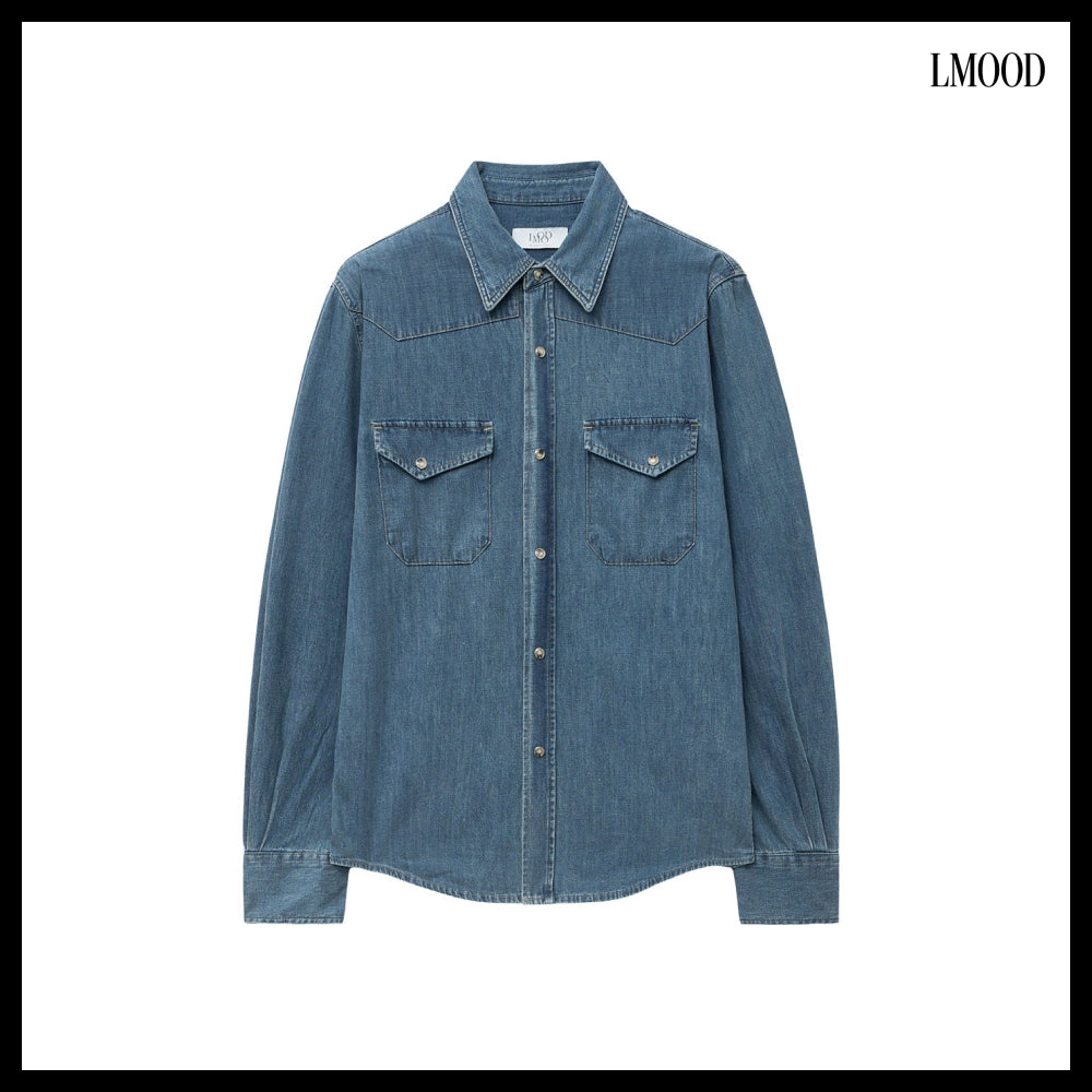 【LMOOD】Terry Denim Shirt 2 Colors