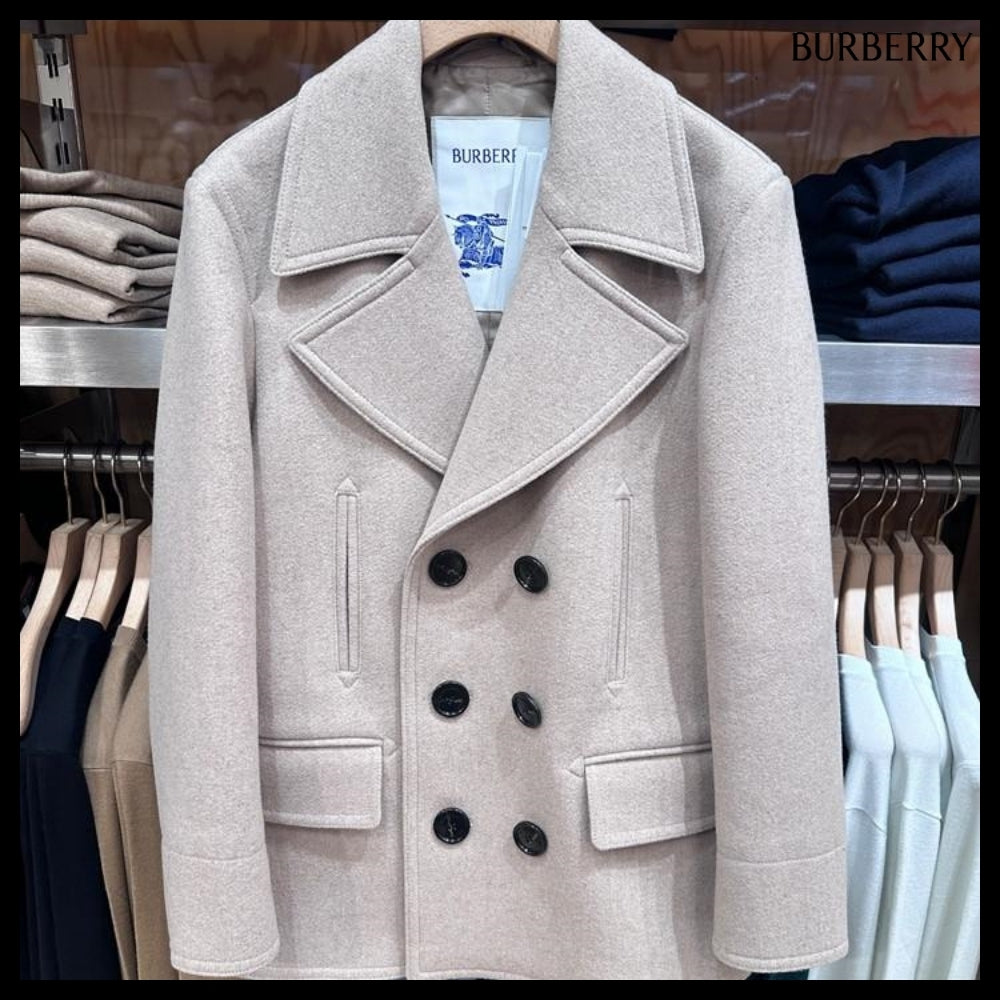 【Burberry】New ERROL Internal EKD Wool Nylon Short Peacoat