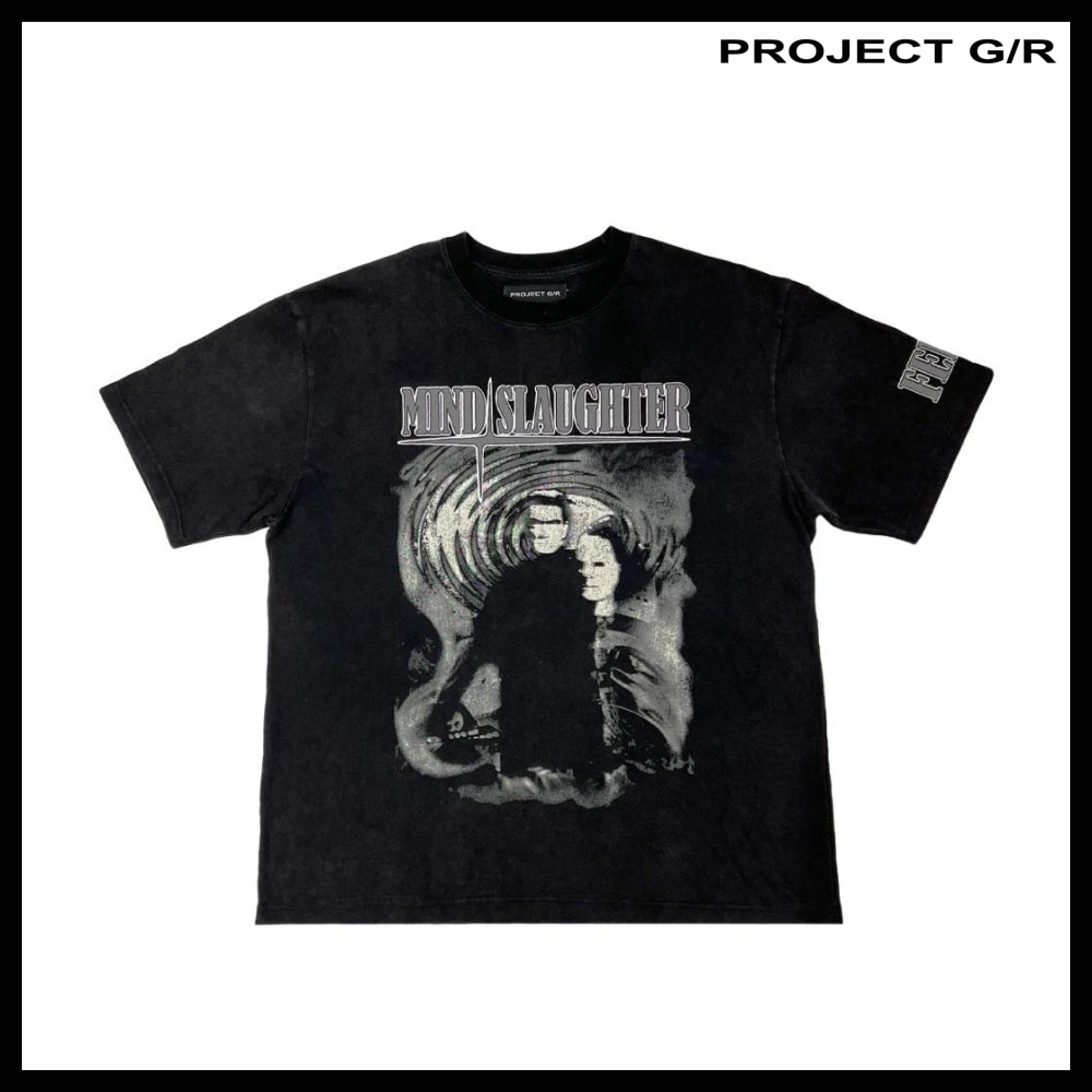【PROJECT G/R】Mind Slaughter Vintage Washed T-Shirt Black