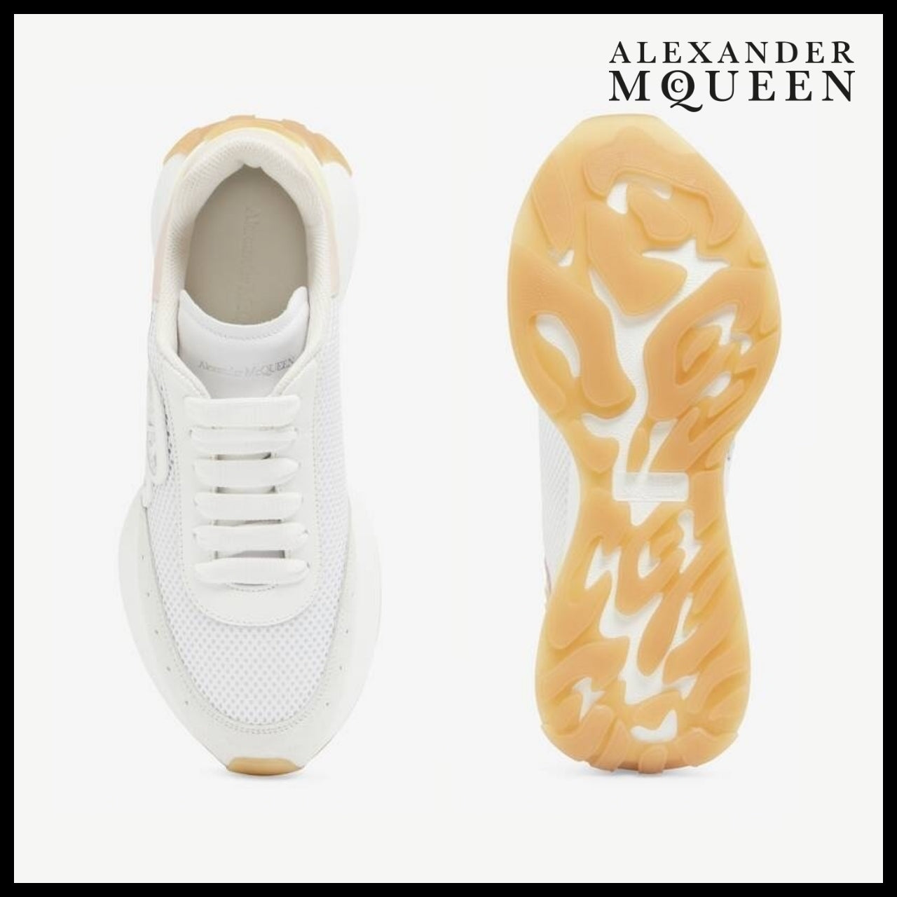 【Alexander Mcqueen】Sprint Runner White Pearl Blush Anise