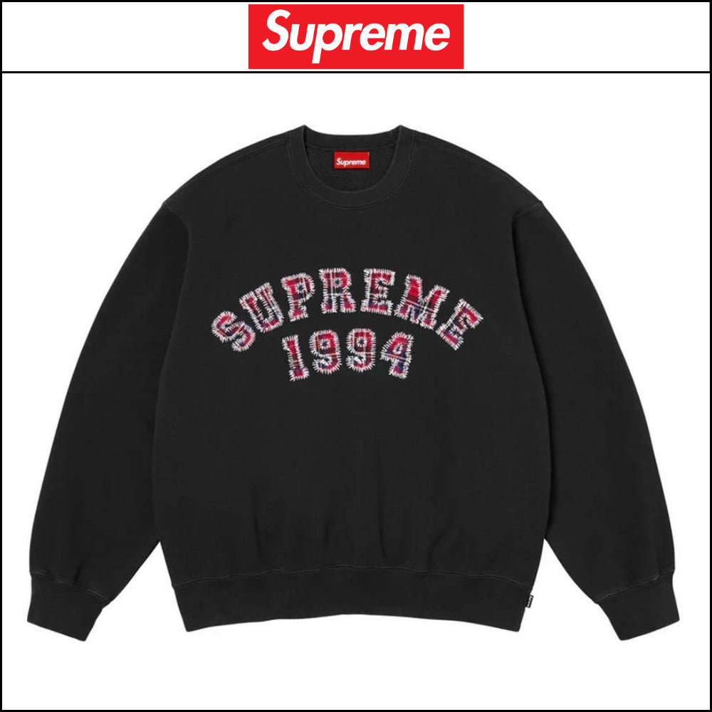 【Supreme】Plaid Arc Crewneck Black 26SS