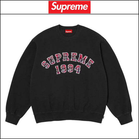 【Supreme】Plaid Arc Crewneck Black 26SS