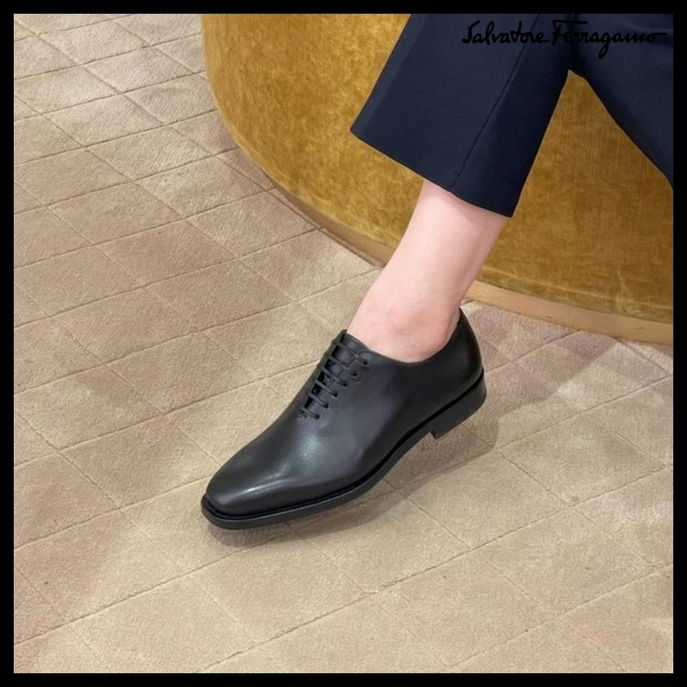 【FERRAGAMO】GEOFFREYDIV2 OXFORD LOAFERS BLACK