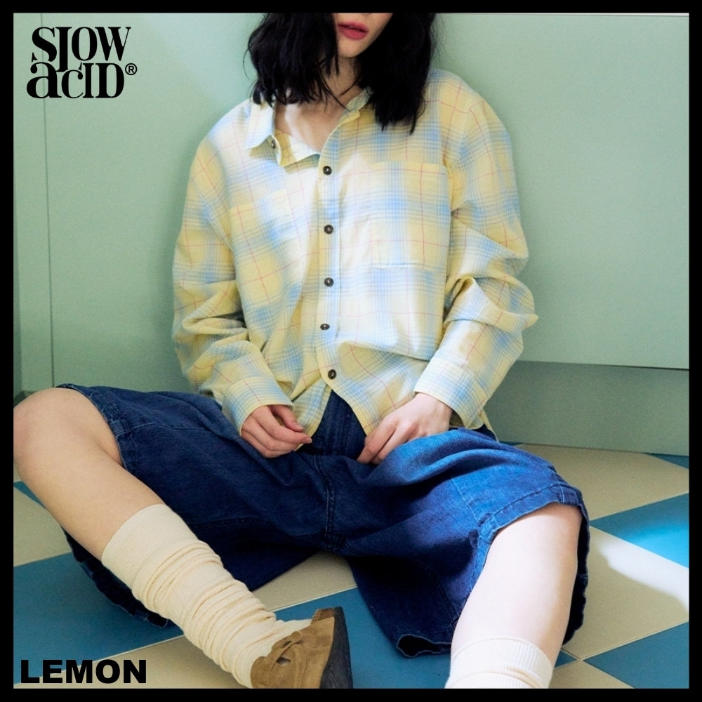 【SLOW ACID】TXT着用 SUMMER LIGHT CHECK SHIRT 2COLOR