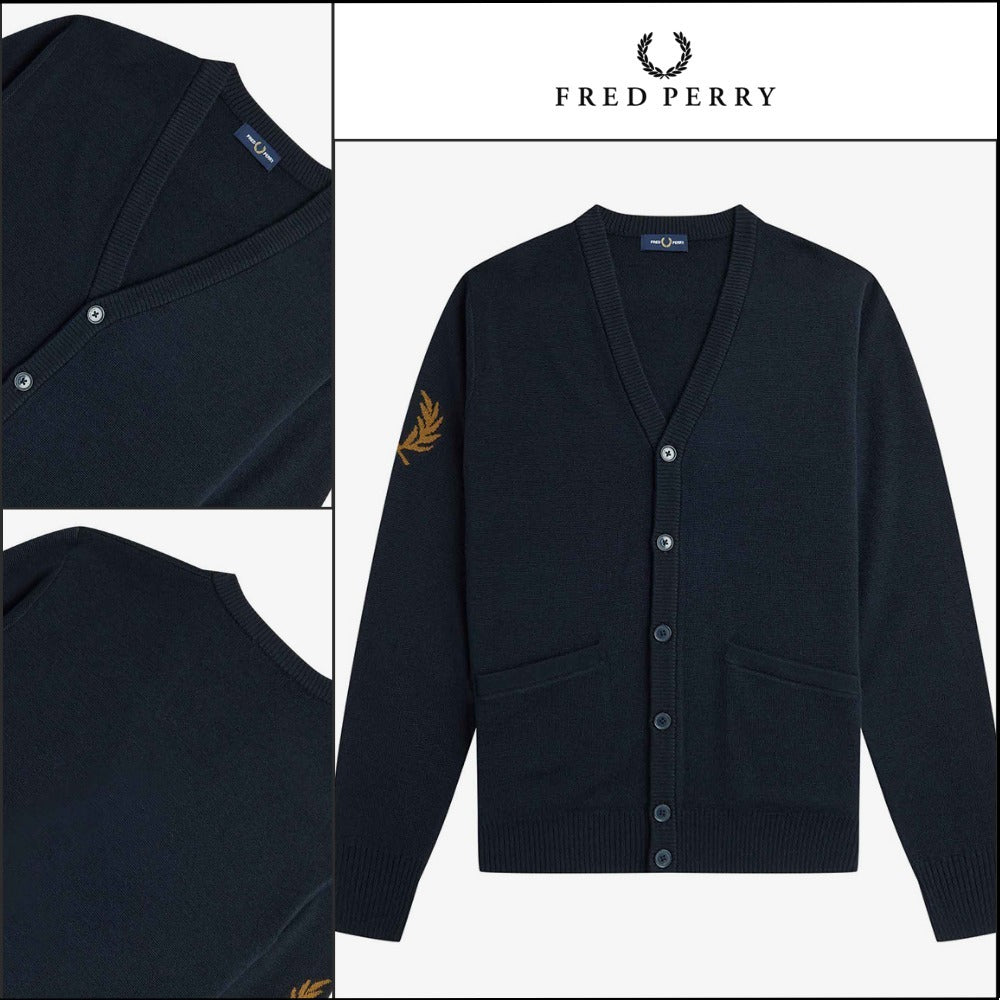 【FRED PERRY】Laurel Wreath Cardigan Navy