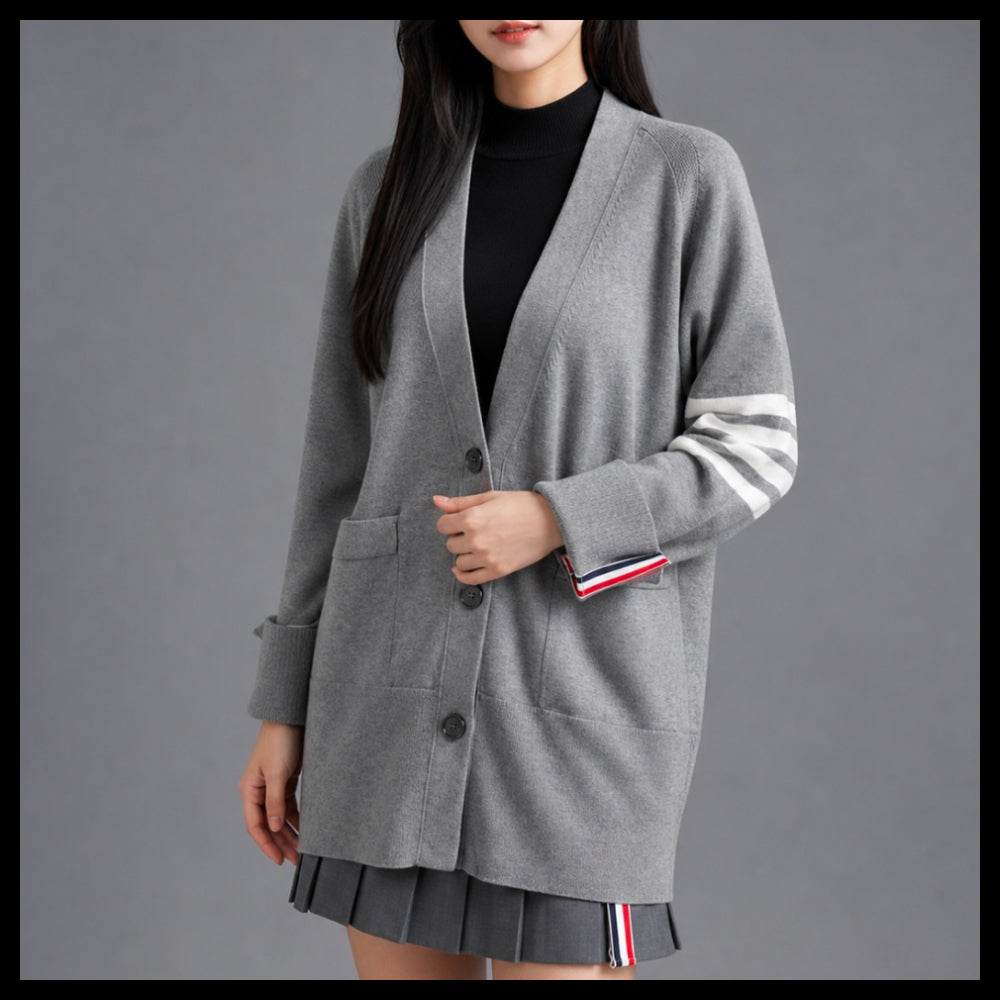 【Thom Browne】Jersey Stitch Cotton 4-Bar Exaggerated Fit