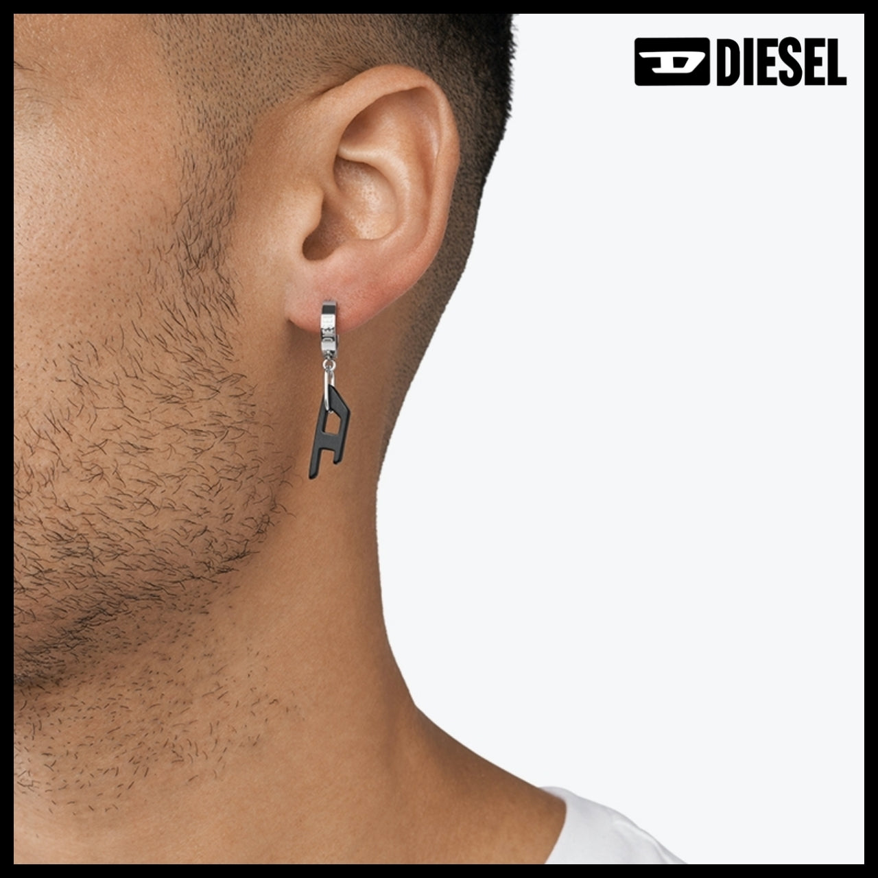 【DIESEL】Two-Tone Hoop Earrings Set