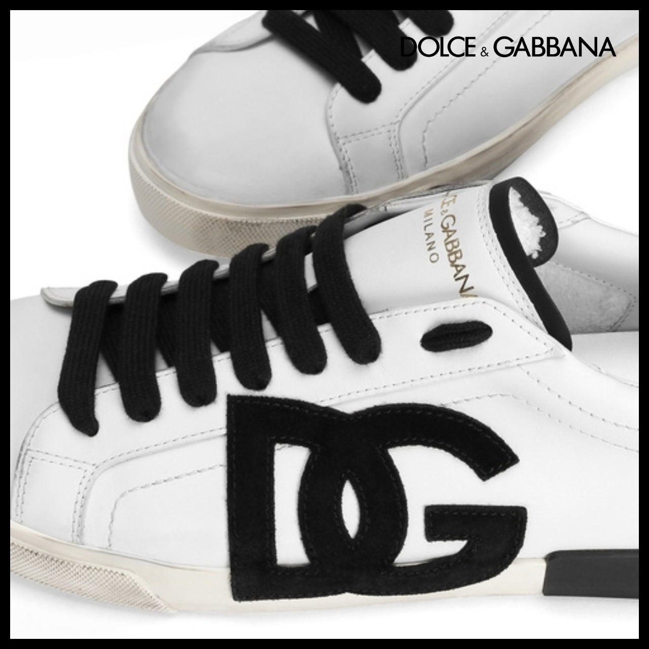 【Dolce & Gabbana】CALFSKIN PORTOFINO VINTAGE SNEAKERS