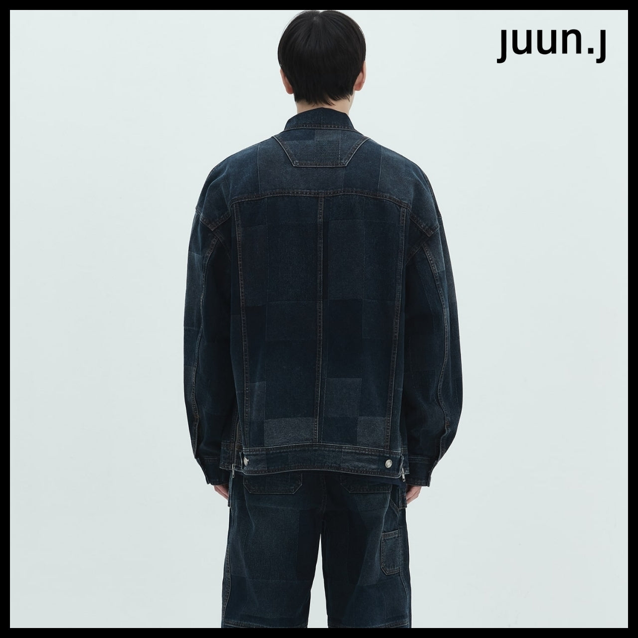 【JUUN.J】Jacquard Denim Trucker Navy