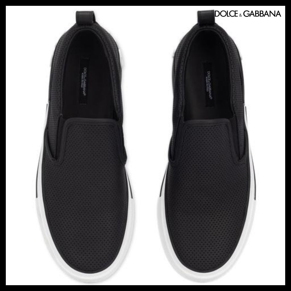 【Dolce & Gabbana】PERFORATED CALFSKIN CUSTOM 2.ZERO SLIP-ON
