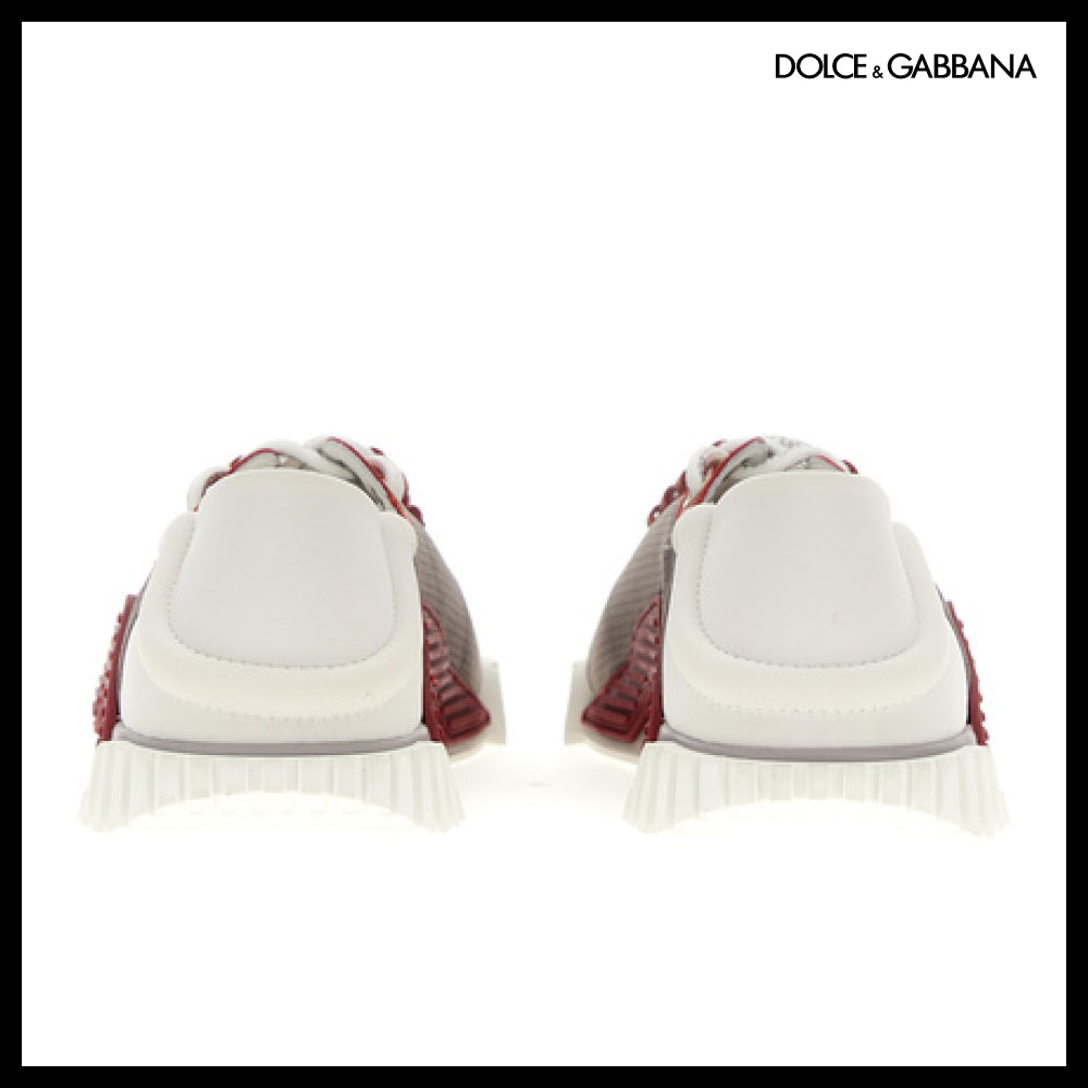 【Dolce & Gabbana】FABRIC SNEAKERS GREY / RED