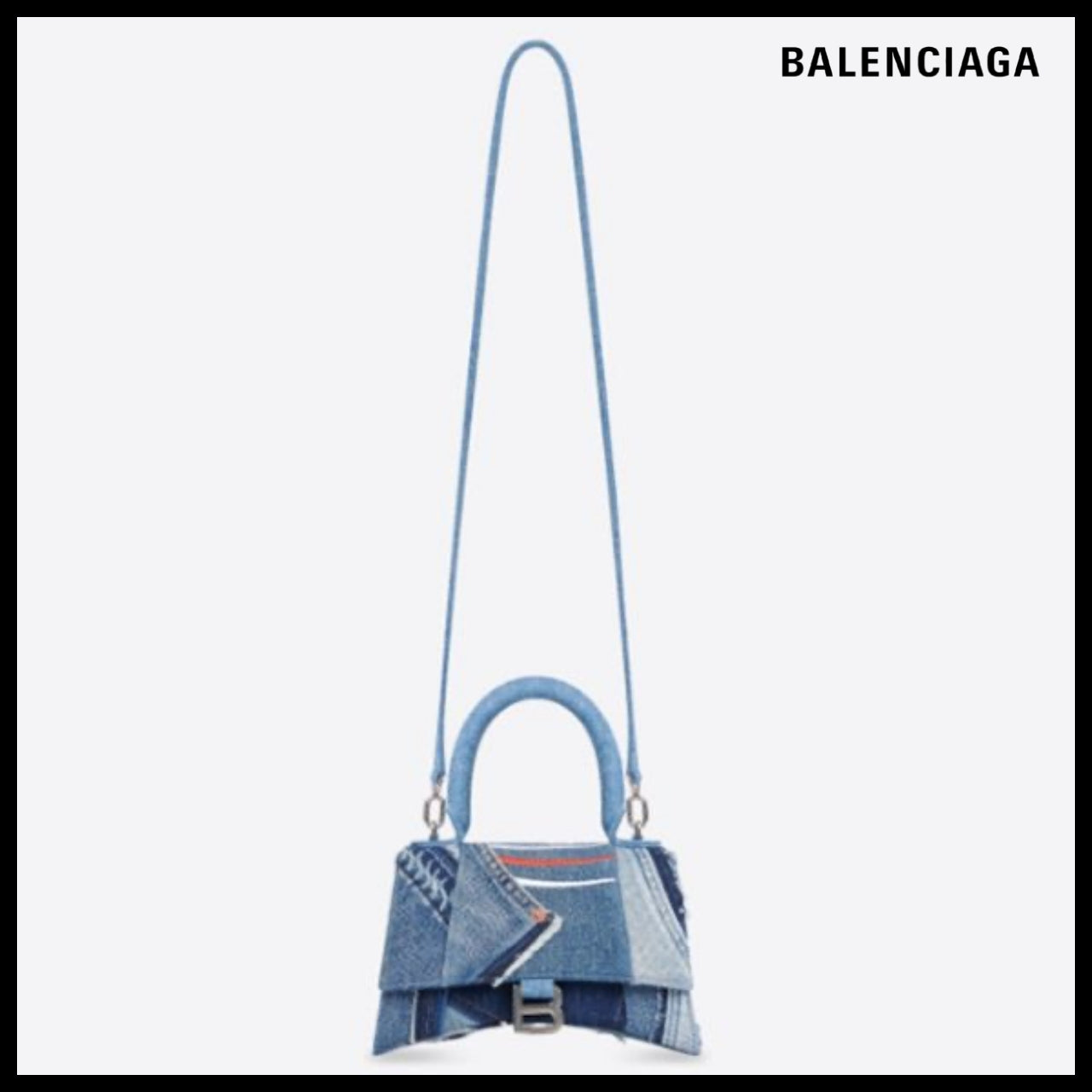 【BALENCIAGA 】Top Handle Denim B Logo Small Handbag