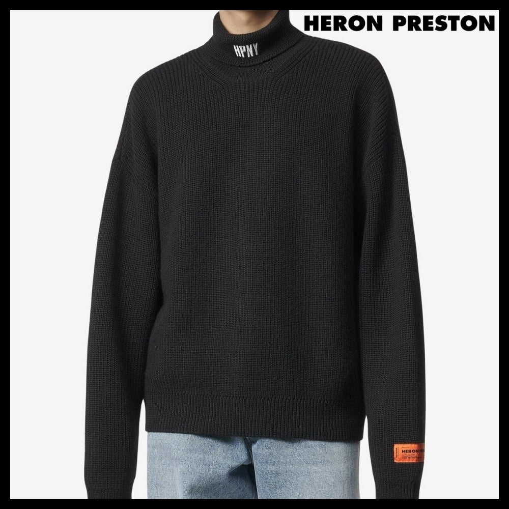 ◆HERON PRESTON◆ タートルニット Turtleneck Knit Black