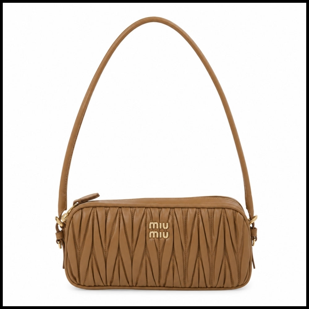 【Miu Miu】Women’s Matelasse Pouch Shoulder Bag