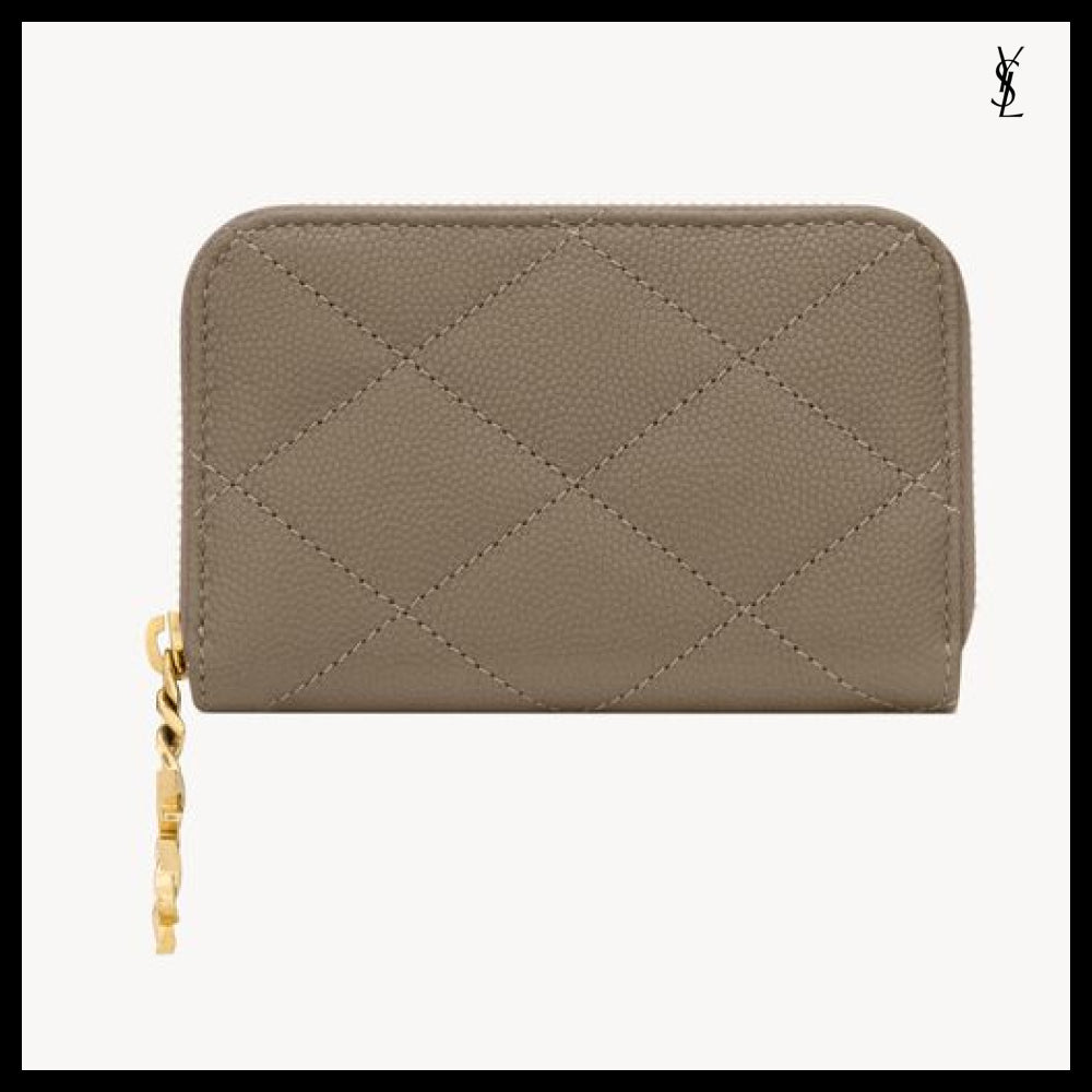【Saint Laurent】Leather CASSANDRE BIJOU Coin Purse