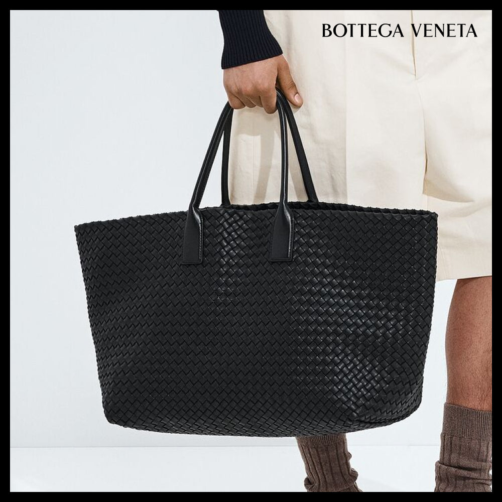 ◆BOTTEGA VENETA◆LARGE CABAT TOTE BAG BLACK