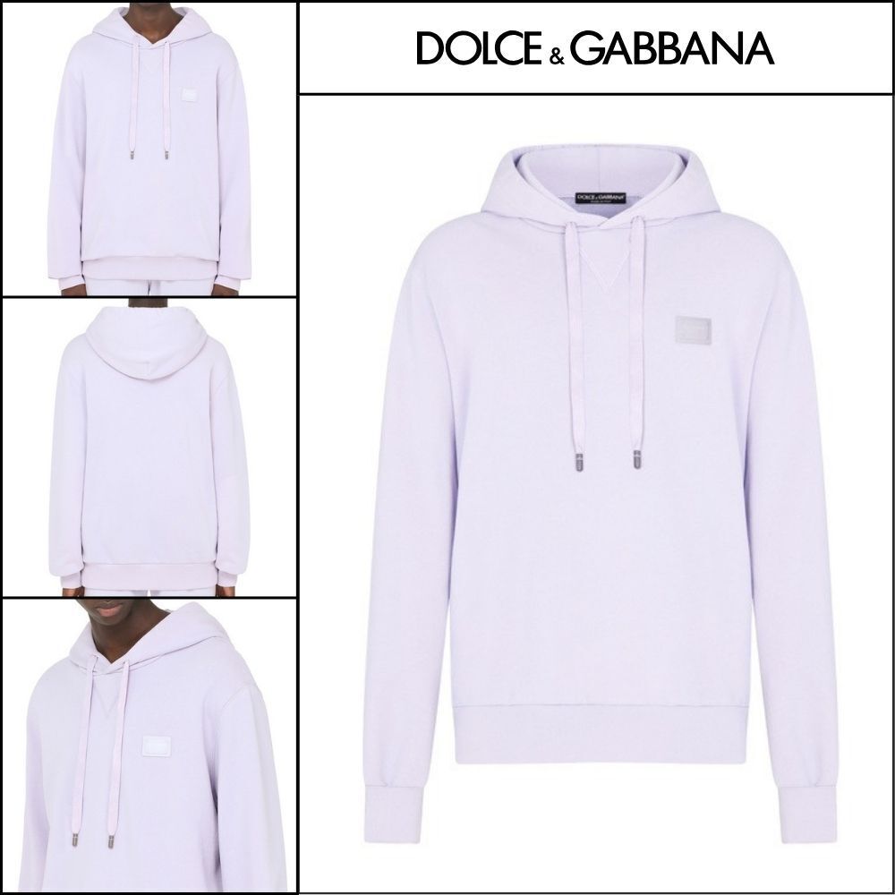 【Dolce & Gabbana】JERSEY HOODIE WITH BRANDED TAG Regular