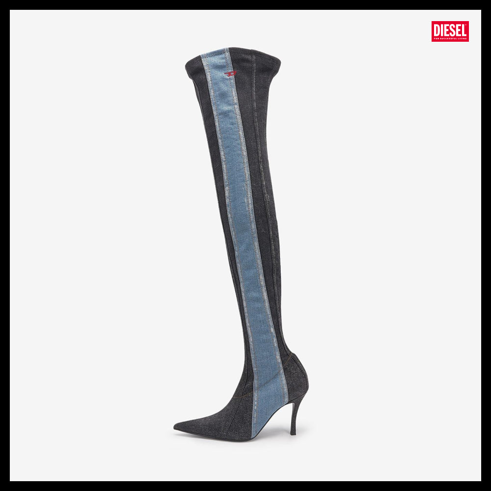 【DIESEL】Divinus Denim Long Boots Dark Blue