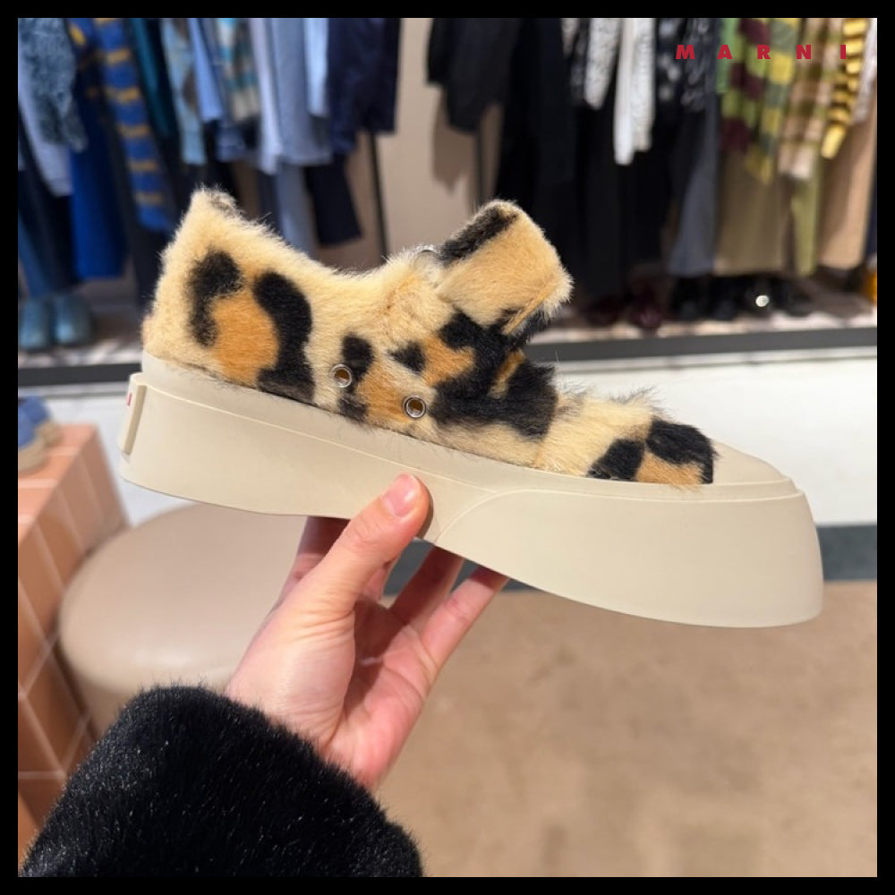 【Marni】Logo Mary Jane Leopard Velcro Women’s Sneakers