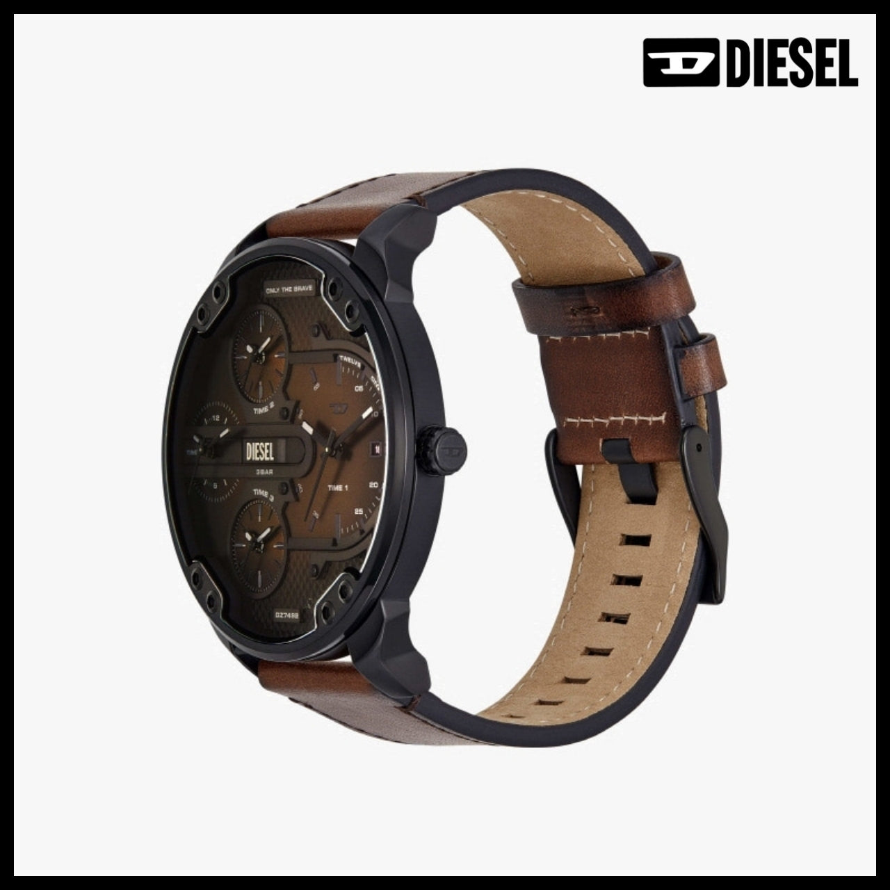 【DIESEL】Mr. Daddy Slim Chronograph Men’s Leather Watch