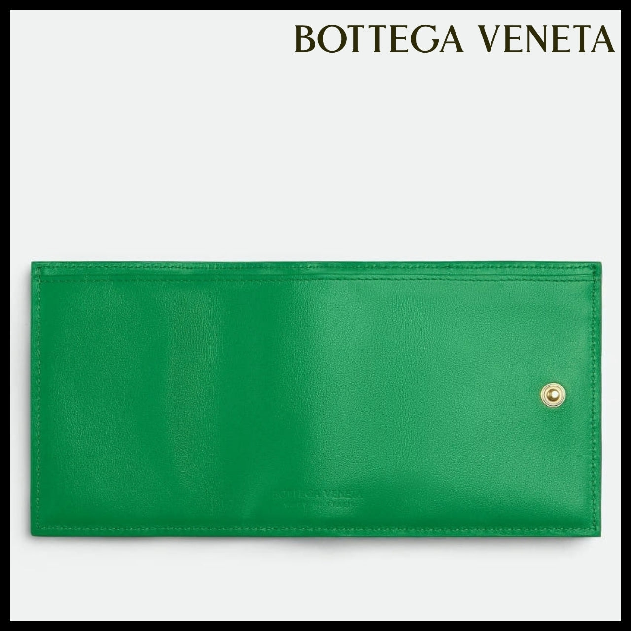 【Bottega Veneta】 Tiny Trifold Zip Wallet Parakeet