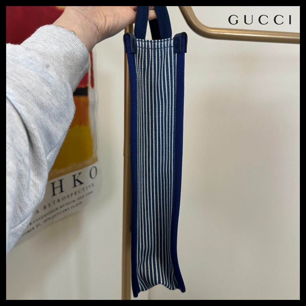 【GUCCI X OSHKOSH】Logo Stripe Square Tote Bag