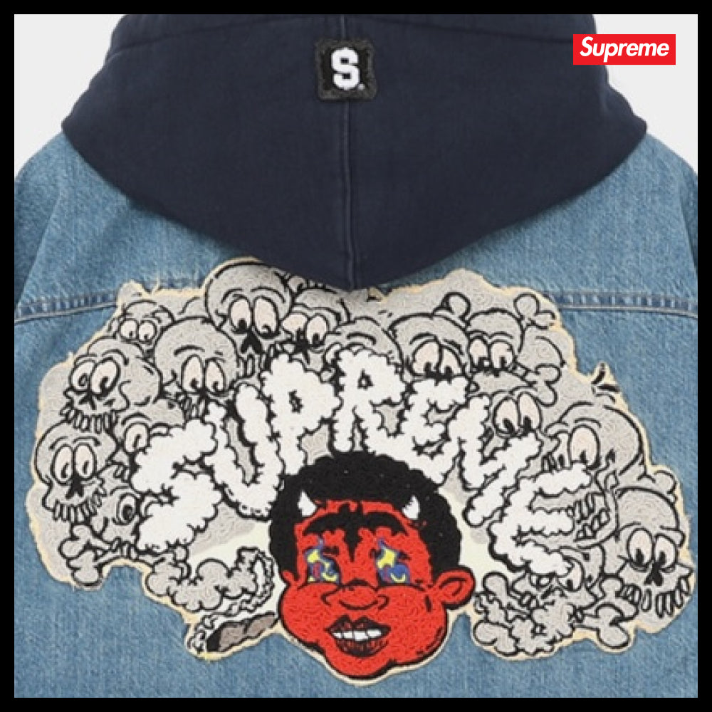 【100%正規品保証 Supreme】Patches Hooded Zip Up Shirt Jacket