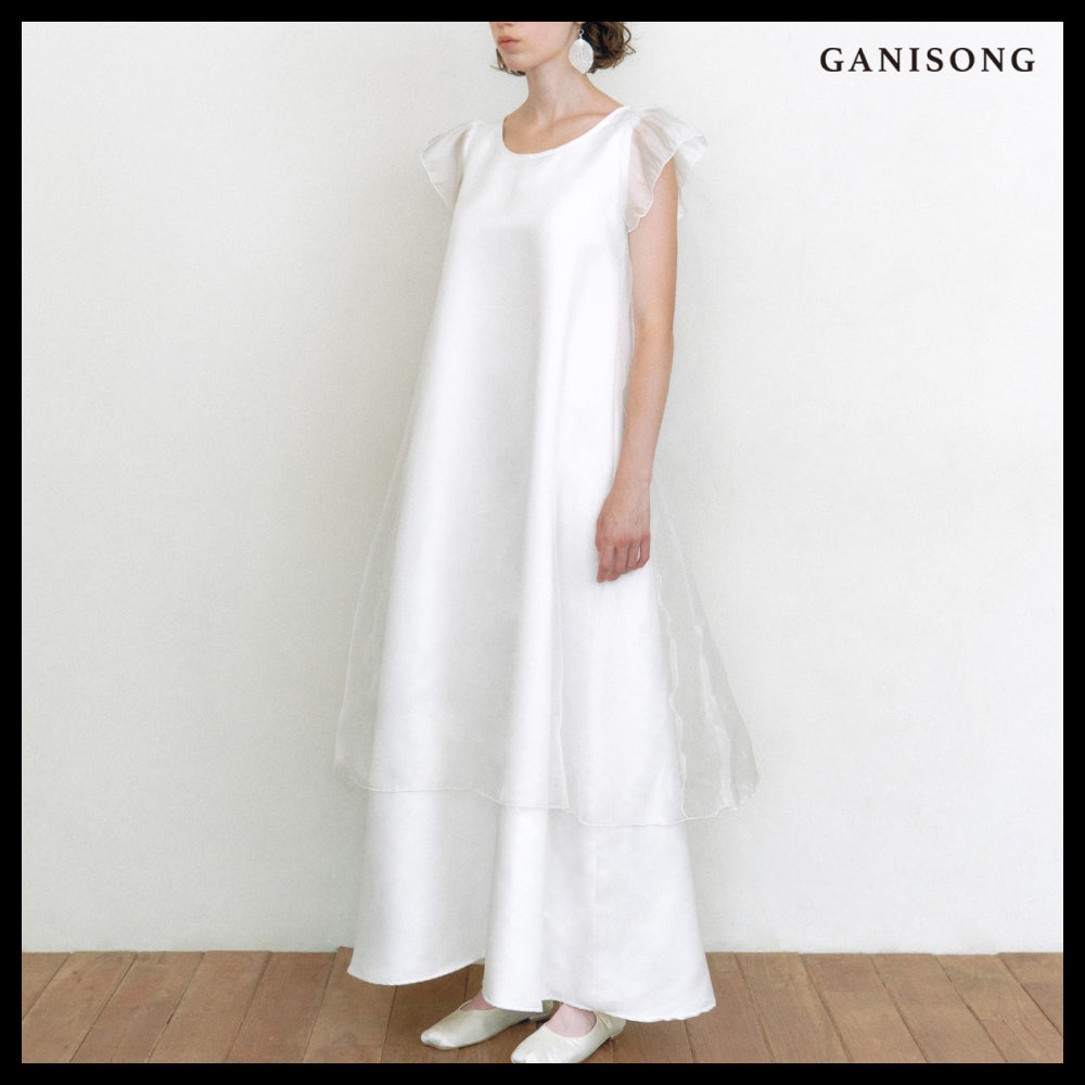 【GANISONG】Bridal Angel Breeze Dress White