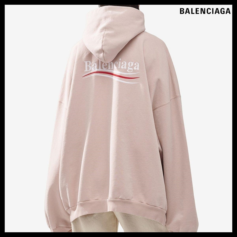 【BALENCIAGA】Political Campaign Hoodie Oversized Pink