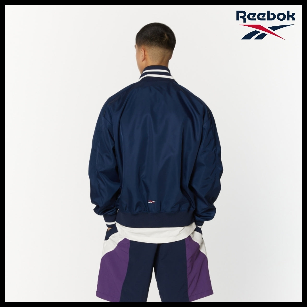 【Reebok】Vector Stadium Varsity Jacket Navy