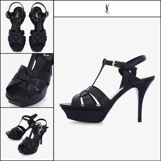 【Saint Laurent】Tribute Platform Stiletto Heels Black