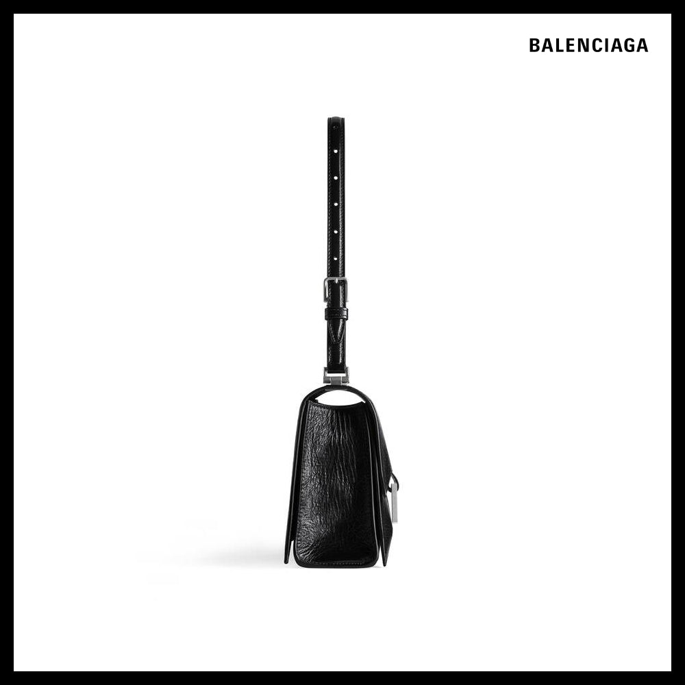【BALENCIAGA】Crush Small Sling Bag Black