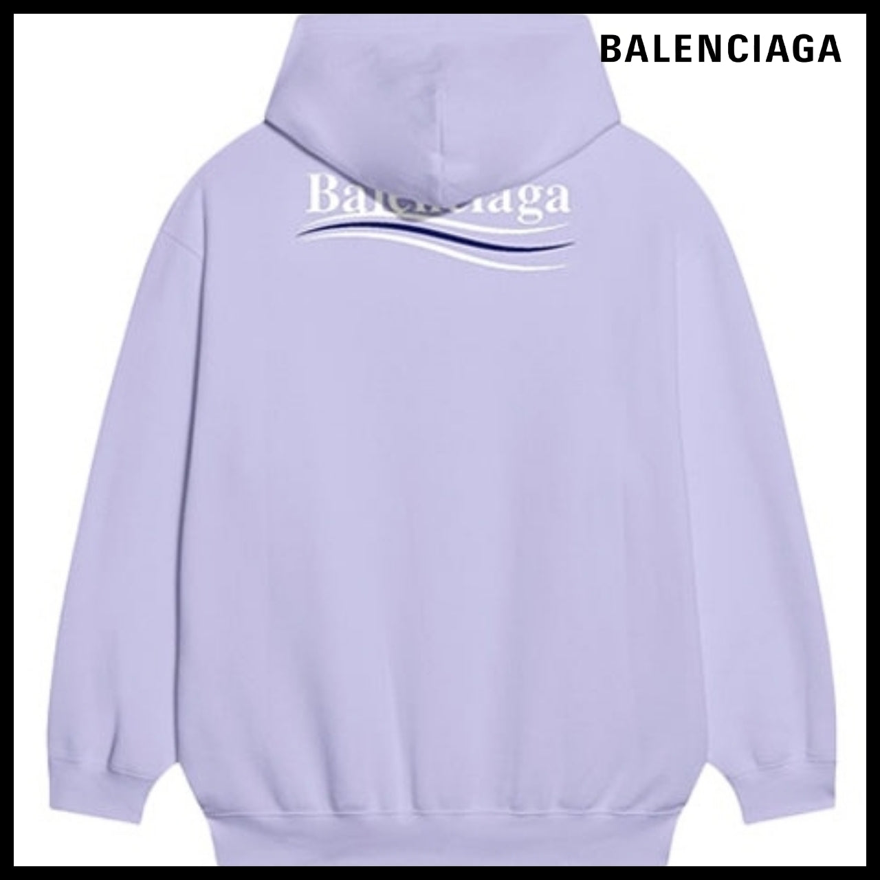 【BALENCIAGA】Purple Political Campaign Hoodie Medium Fit