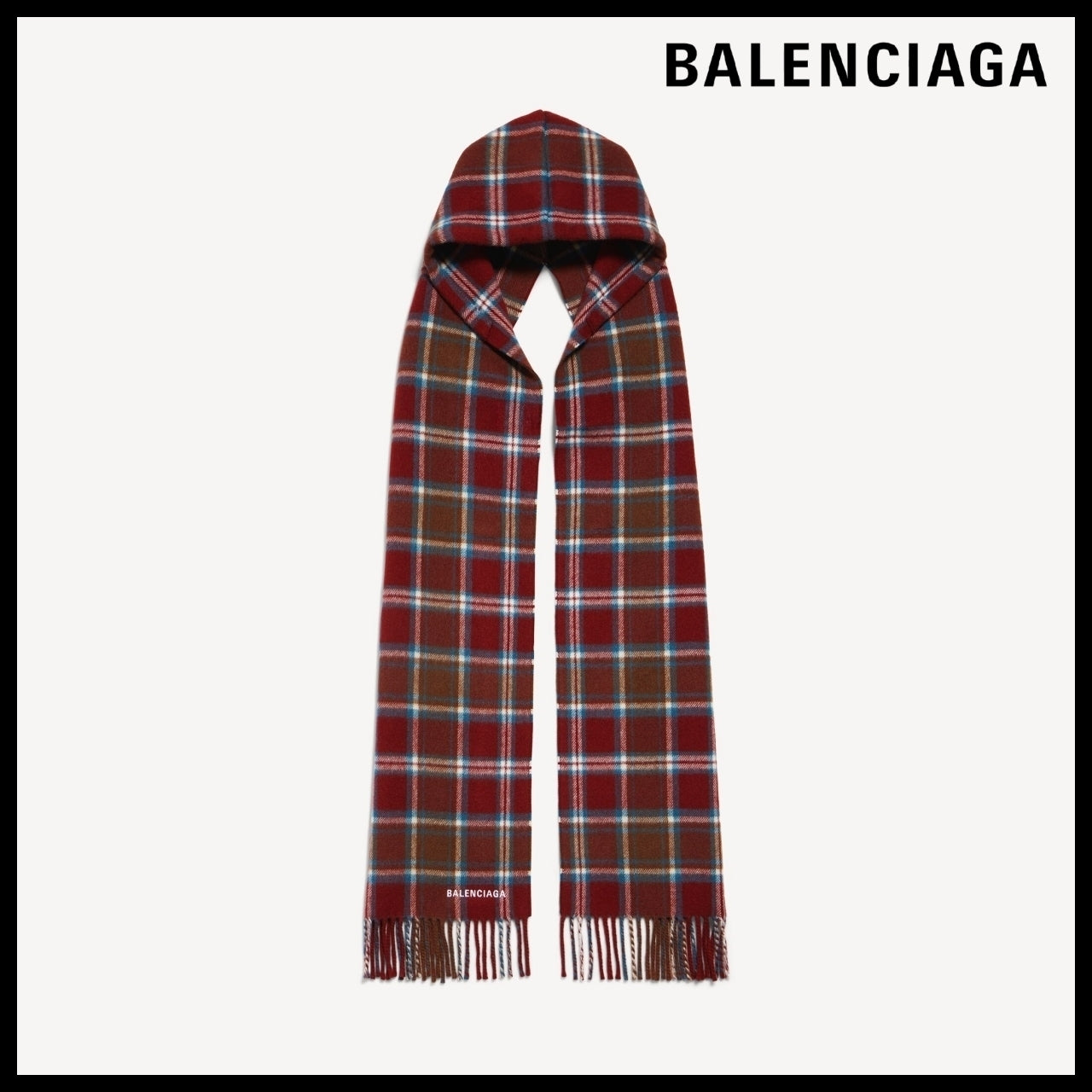 【BALENCIAGA】Hooded Scarf Burgundy