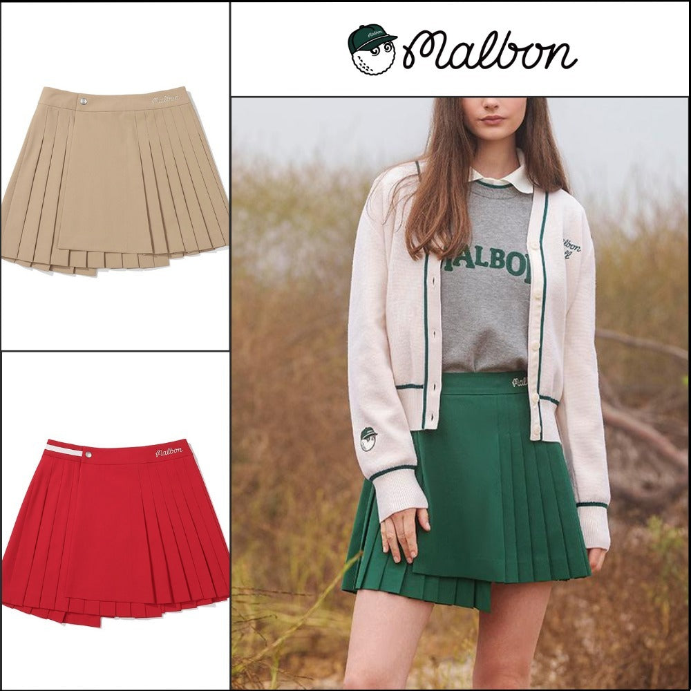 【Malbon Golf】Unbalanced Wrap Skirt WOMAN 3 Colors