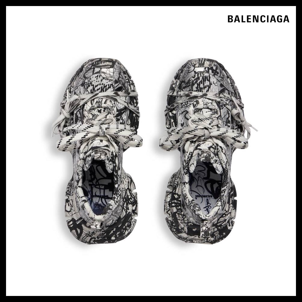 【BALENCIAGA】Women’s 3XL Extreme Graffiti Sneaker White/Bl