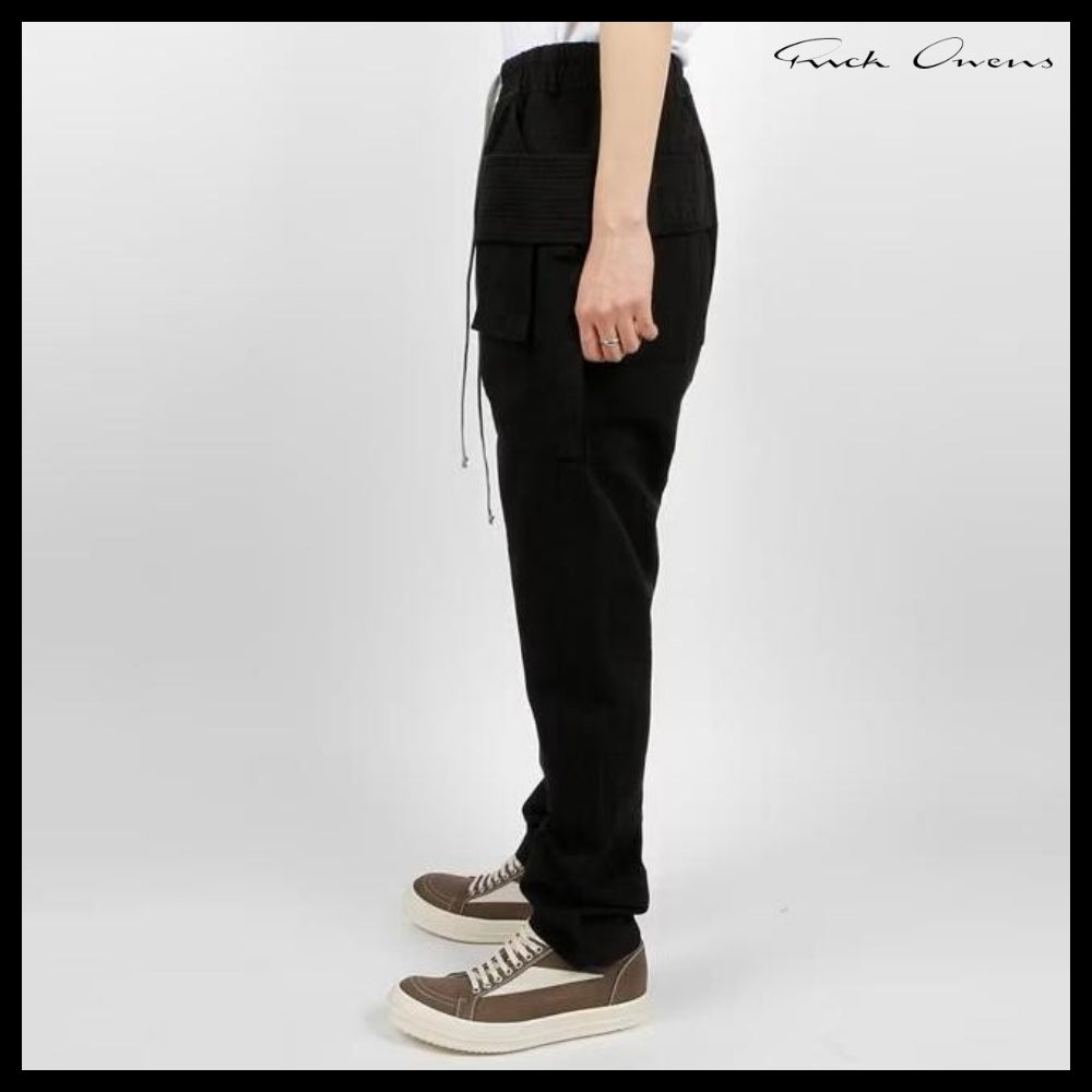 【RICK OWENS】Darkshadow Creatch Cargo Pants Black