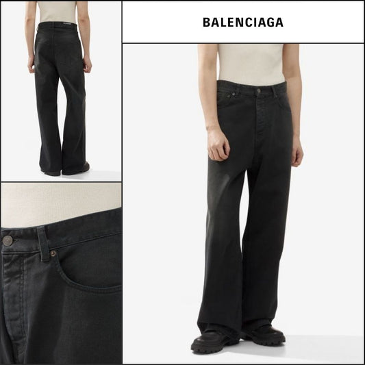 【BALENCIAGA】Baggy Soft Denim Pants Faded Black
