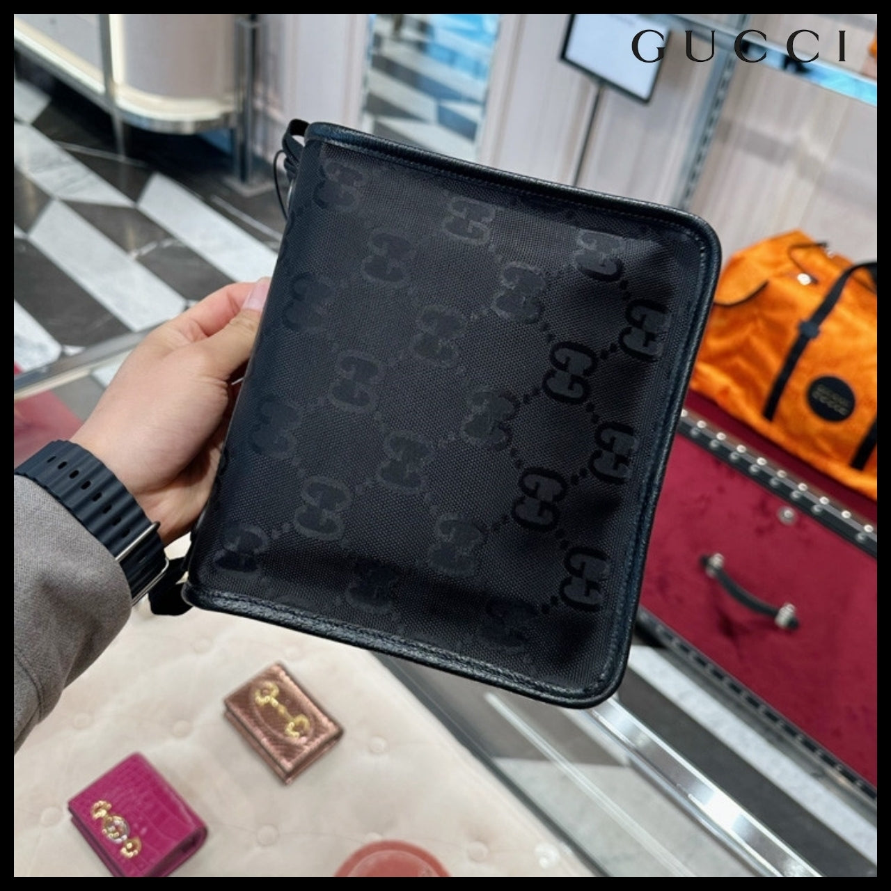 【GUCCI 】GG Off The Grid Nylon Small Travel Bag