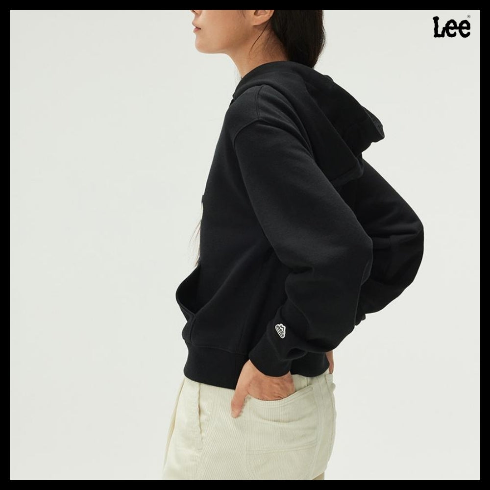 【LEE】アウトレットビッグツイッチロゴフードTシャツブラック