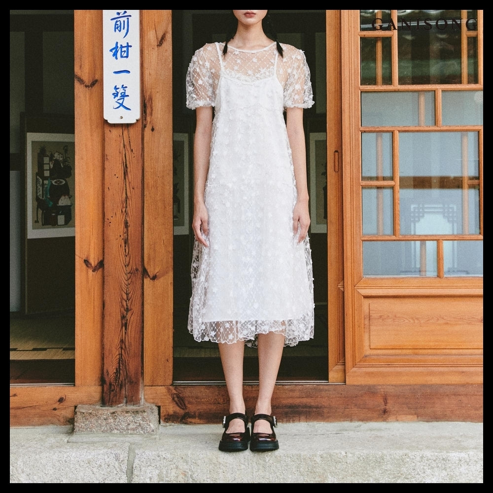【GANISONG】Bridal Twinkle Fairy Dress White