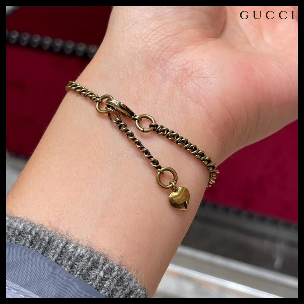 【GUCCI】Lion Head Chain Bracelet Gold
