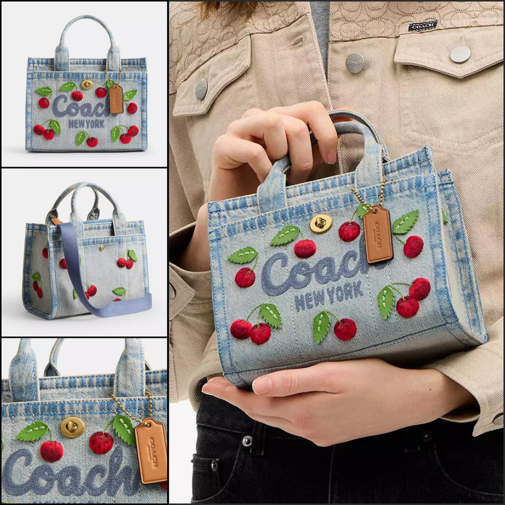 【Coach】Cargo Tote Bag 20 With Cherry Embroidery