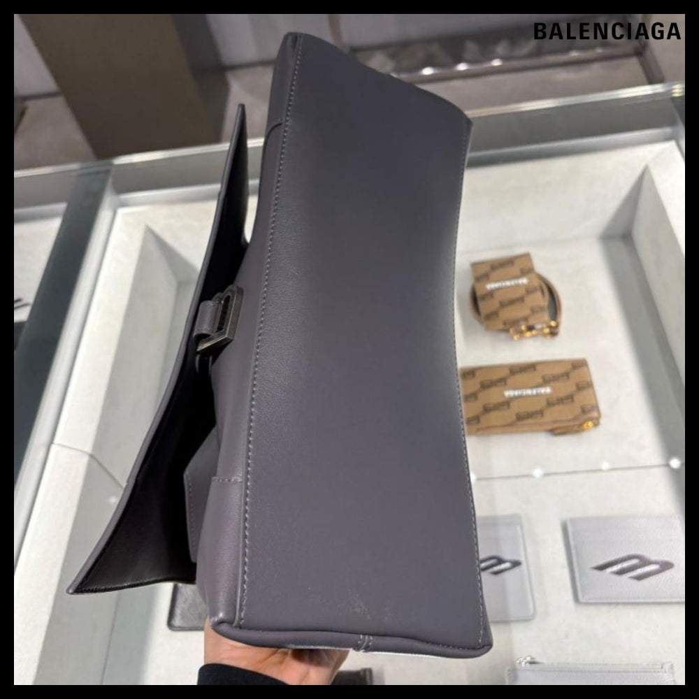 【BALENCIAGA】Downtown Medium Shoulder Bag Grey