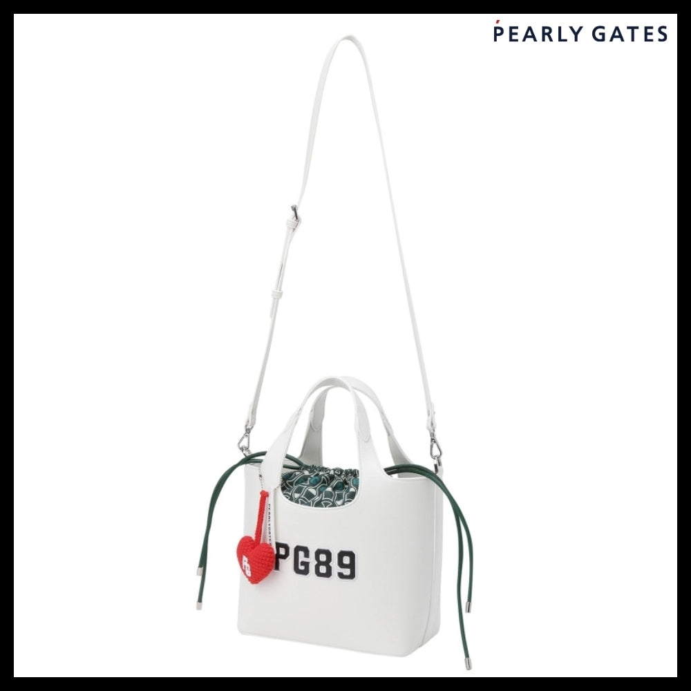【PEARLY GATES】Embossed Logo Pattern Keyring Bucket Bag