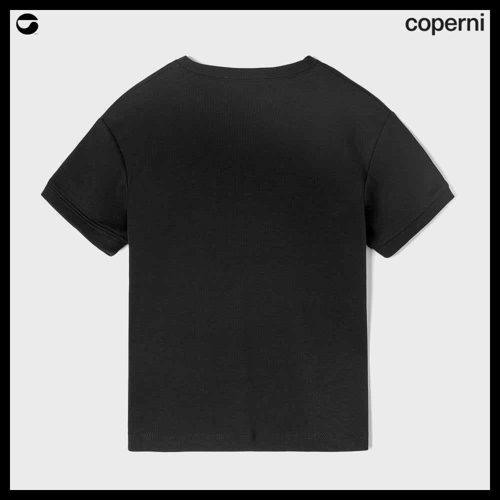 【Coperni】Womens V Neck Line T Shirt Black