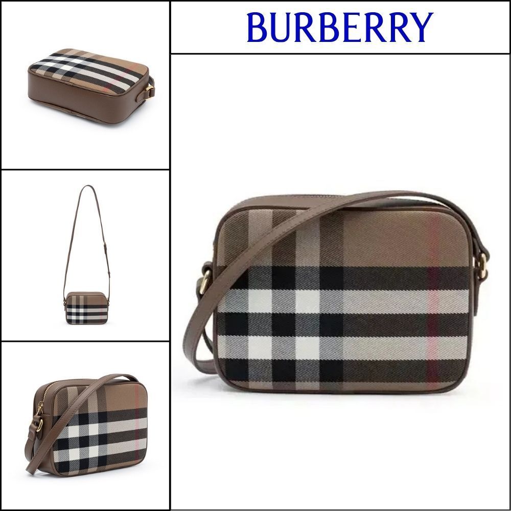 【BURBERRY】House Check Camera Bag Brown (Brown Strap)