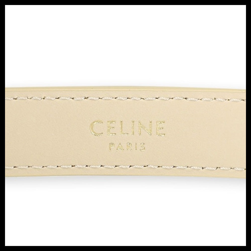 【CELINE】Small Triomphe Buckle Belt Beige