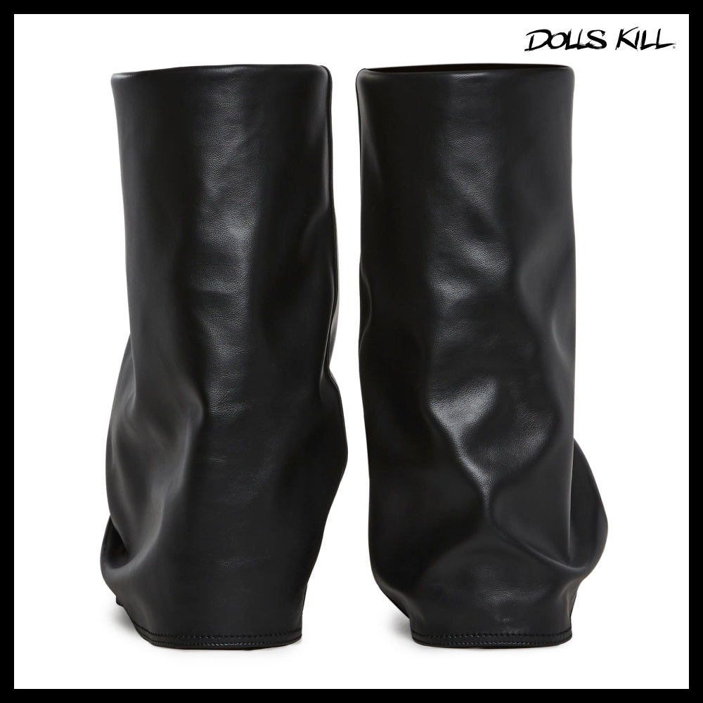 ◆DOLLS KILL◆DARKER WAVS Ego Foldover Boots Black